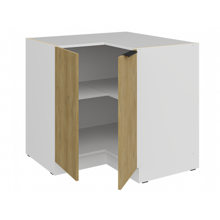 Szafka kuchenna narożna 84,5x84,5 cm CREMA dąb cremona / biały mat 90 DN-72 2F